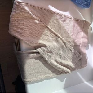 BAE the label on the rise knit maternity pant - oatmeal - size M